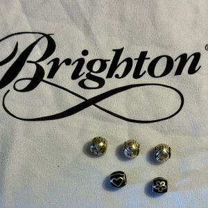 5 Brighton Black and Silver Plated Decorative Charms